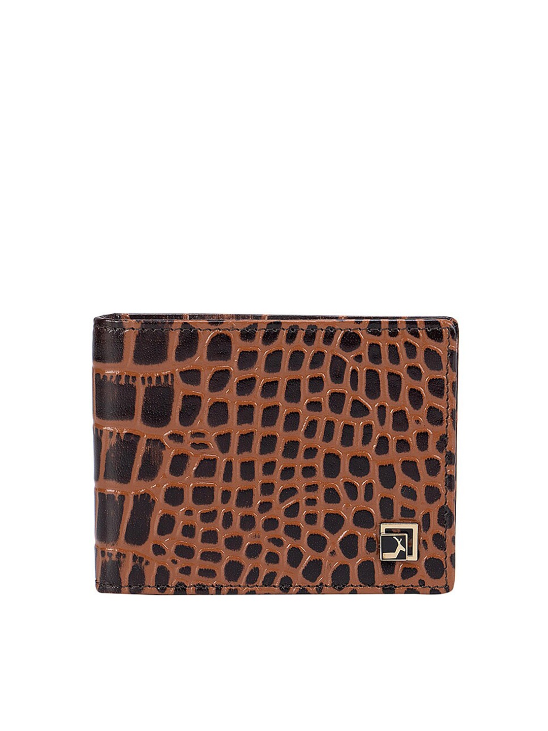 

Da Milano Men Brown Abstract Textured Leather Money Clip