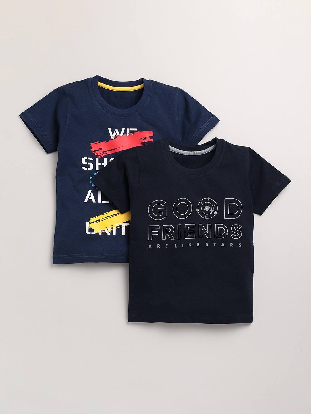 

Toonyport Boys Multicoloured Typography 2 Printed Applique T-shirt, Multi