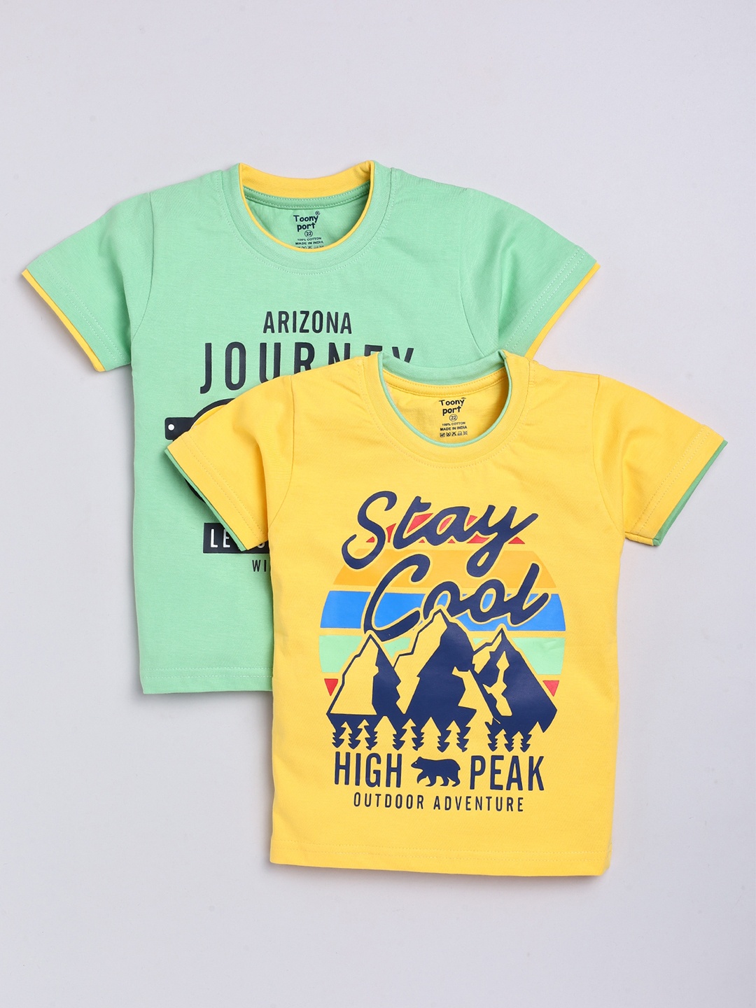 

Toonyport Boys Multicoloured Typography 2 Printed Raw Edge T-shirt, Multi