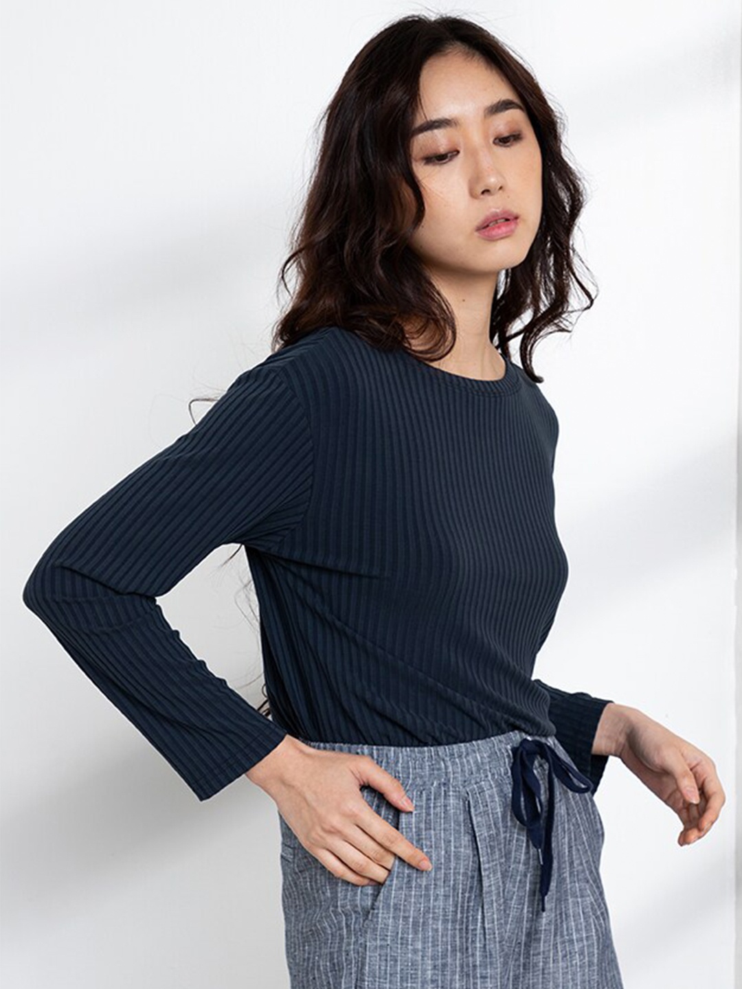 

ORIGIN BY ZALORA Women Navy Blue Solid Top