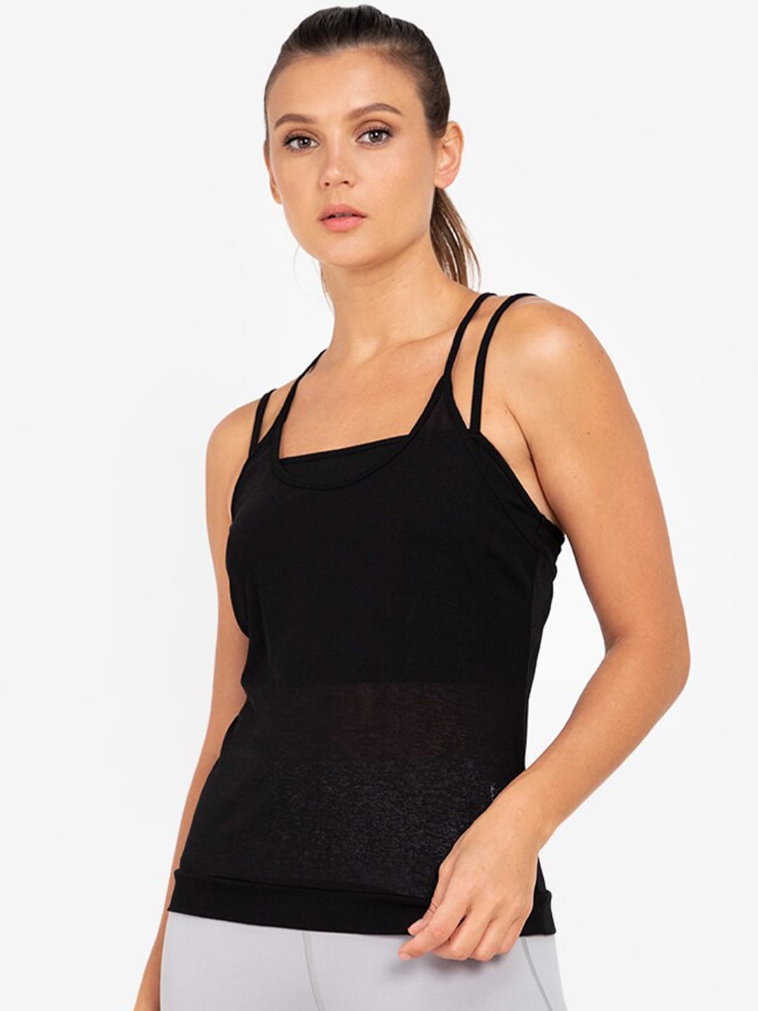 

ZALORA ACTIVE Women Black Styled Back Top