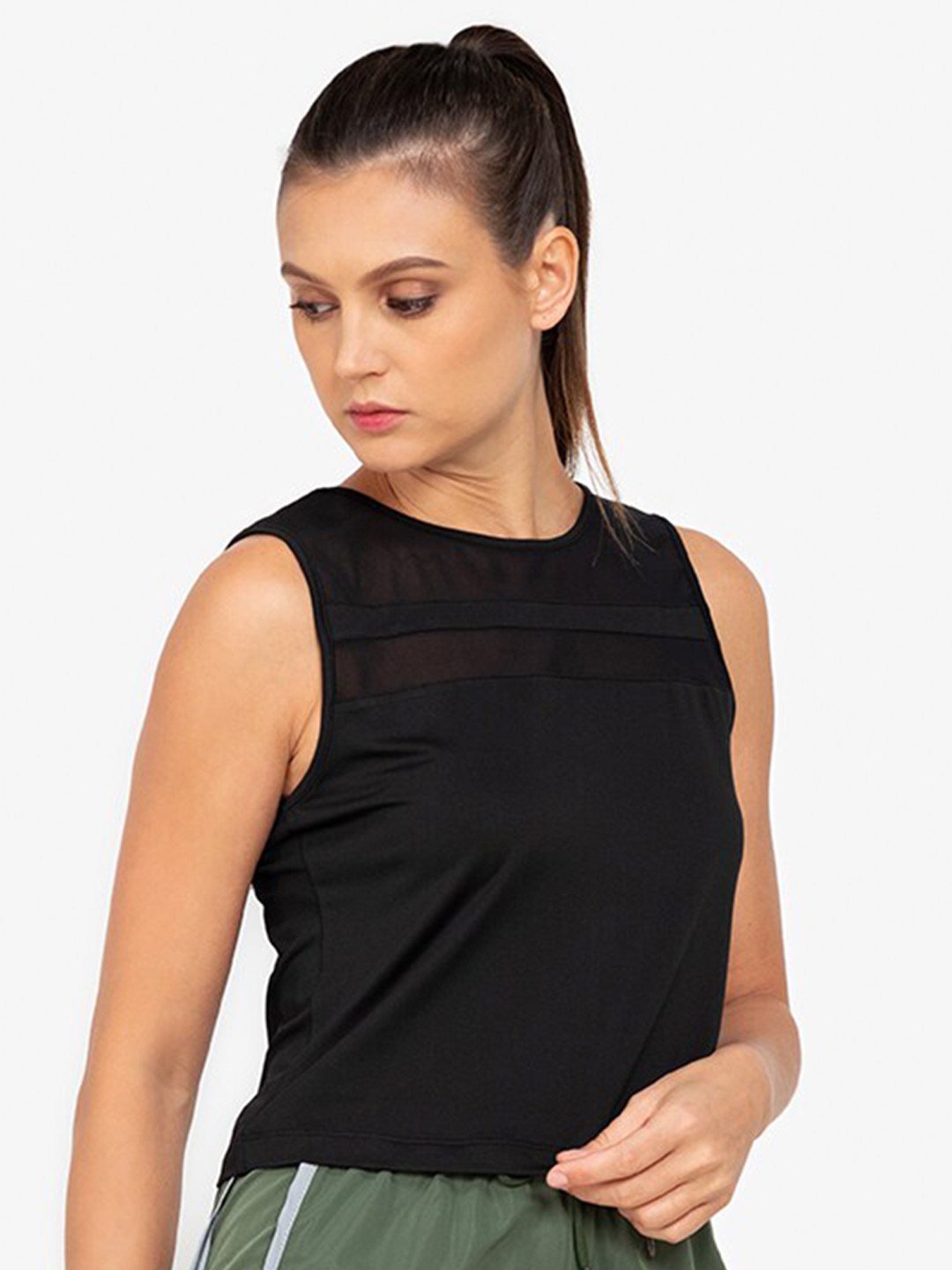

ZALORA ACTIVE Women Black Tank Crop Top