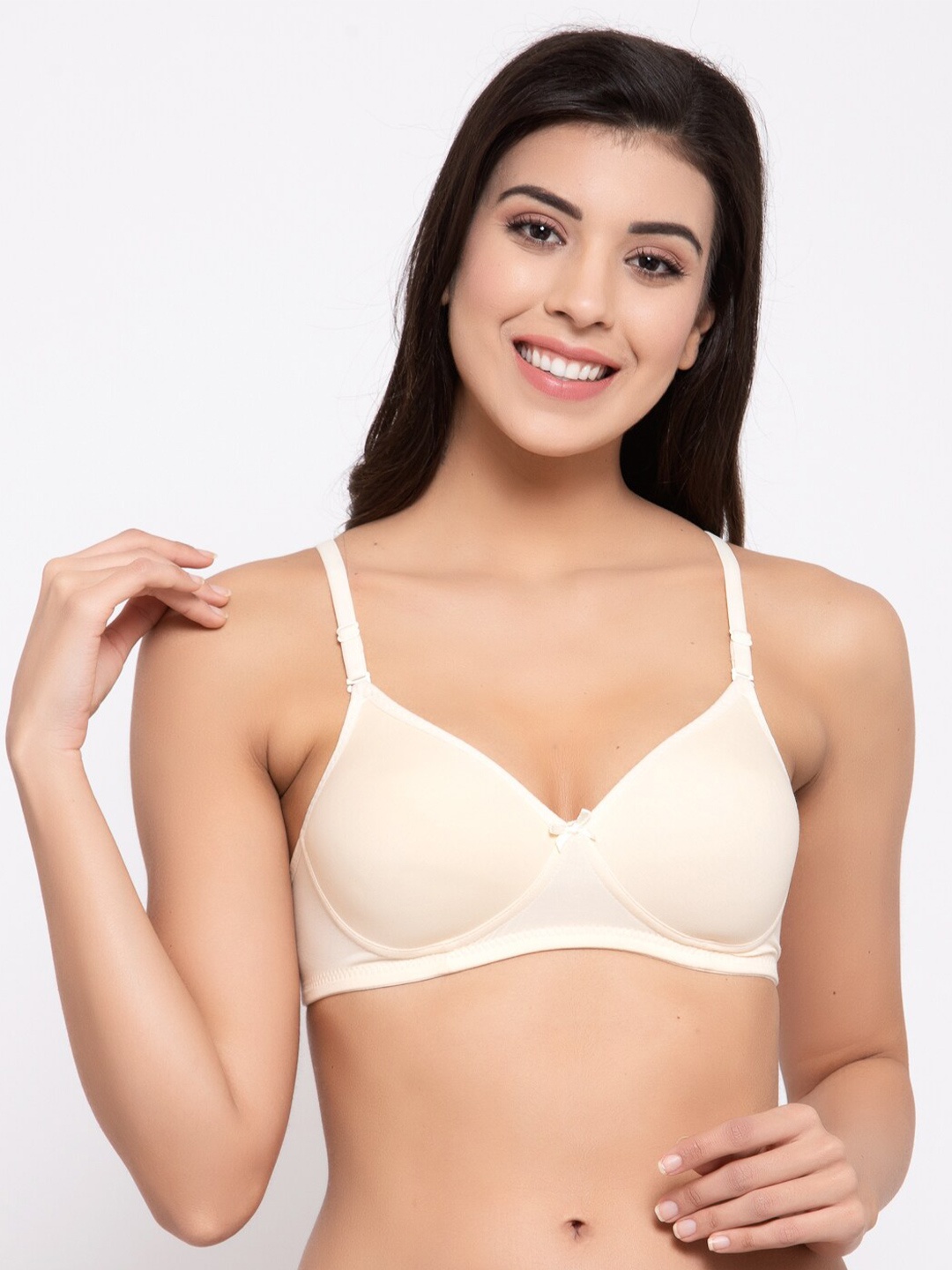 

Prag & Co Nude-Coloured Solid Non Wired Medium Coverage Everyday Bra