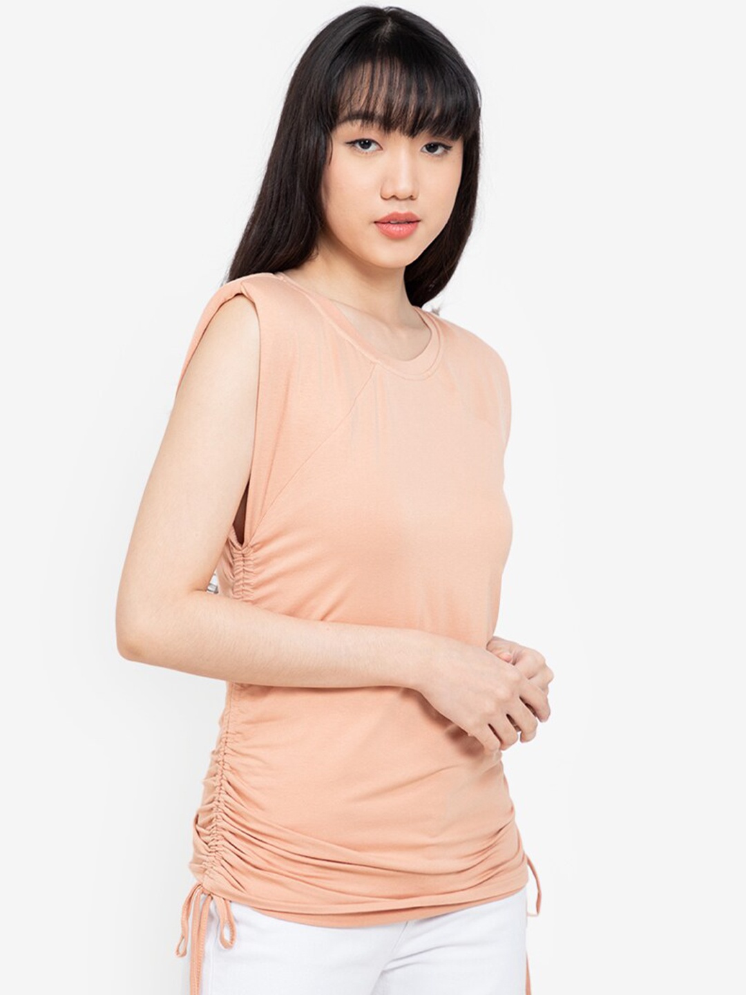 

ZALORA BASICS Peach-Coloured Solid Top