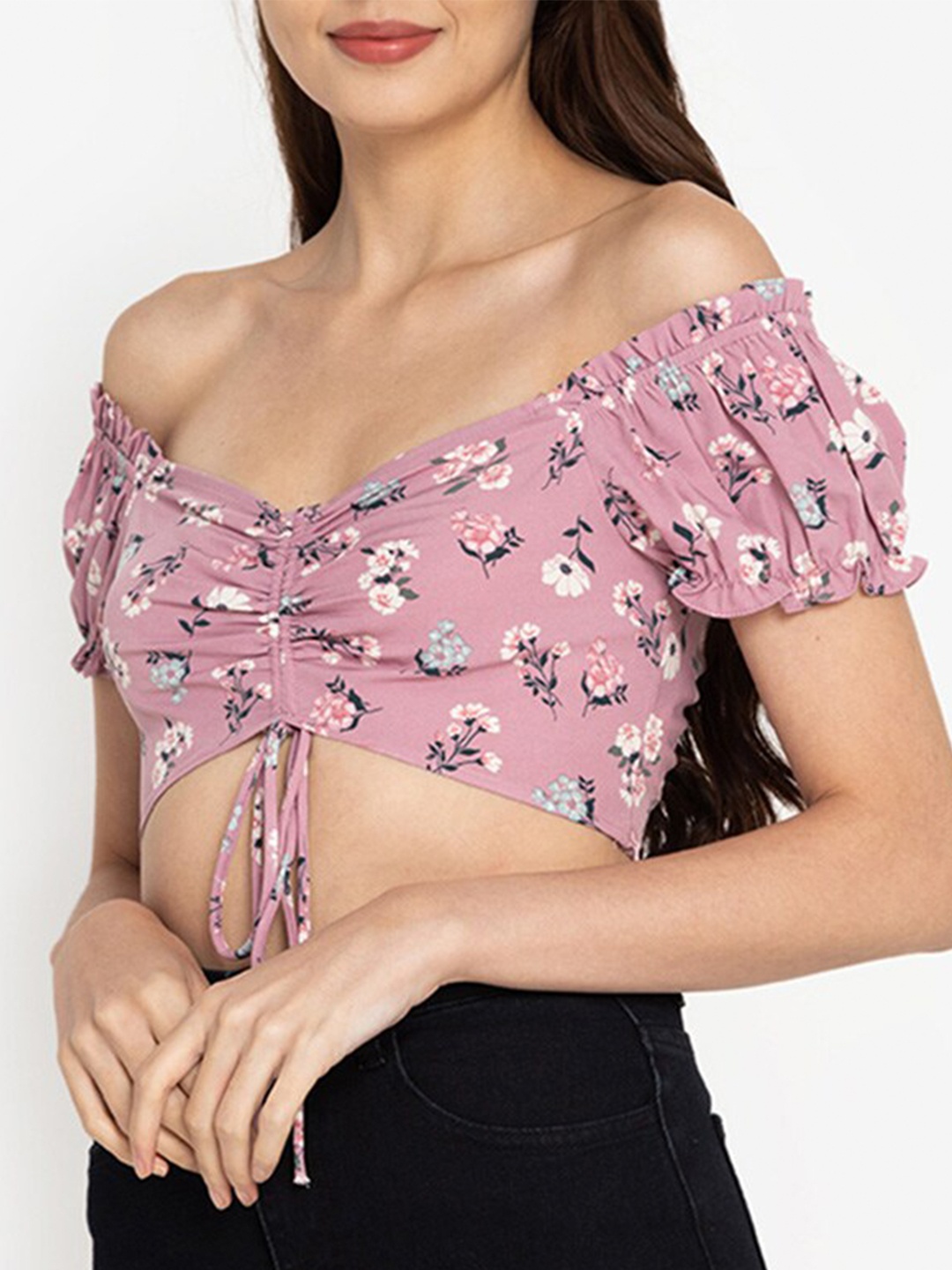 

ZALORA BASICS Multicoloured Printed Crop Top, Multi