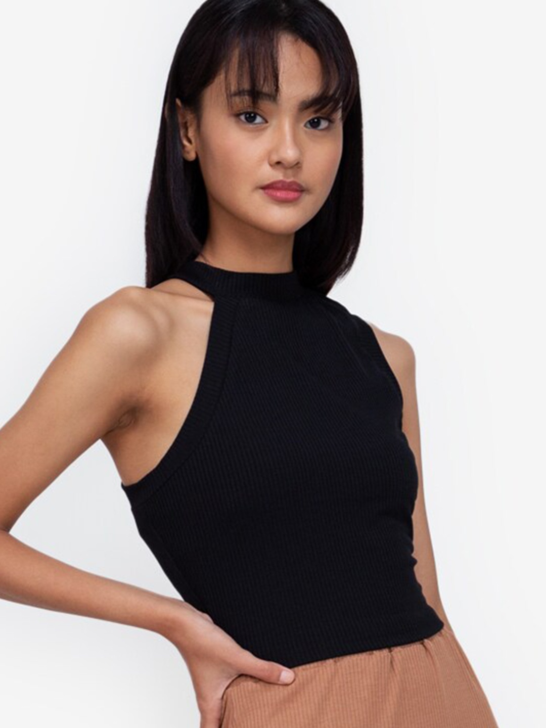 

ZALORA BASICS Black Halter Neck Top