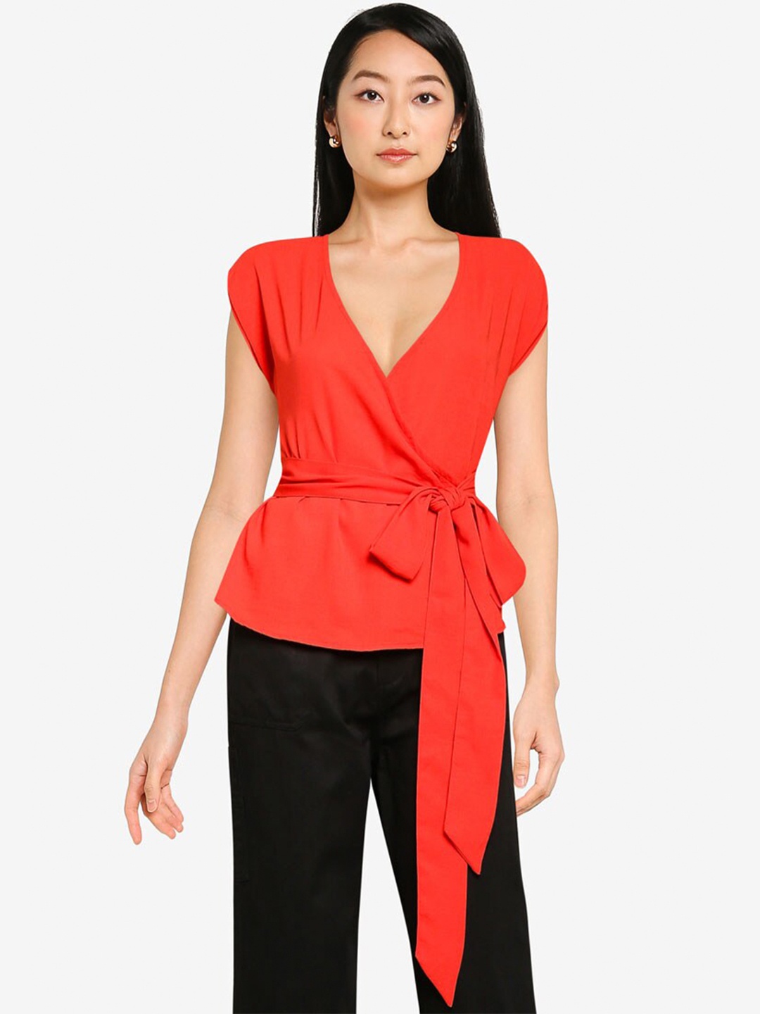 

ZALORA BASICS Orange Cinched Waist Top