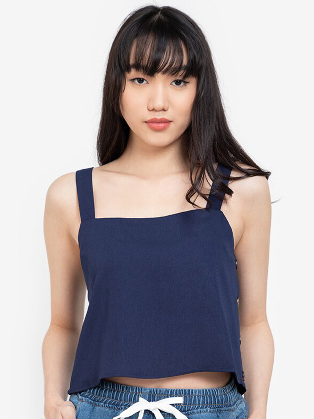 

ZALORA BASICS Women Navy Blue Crop Top