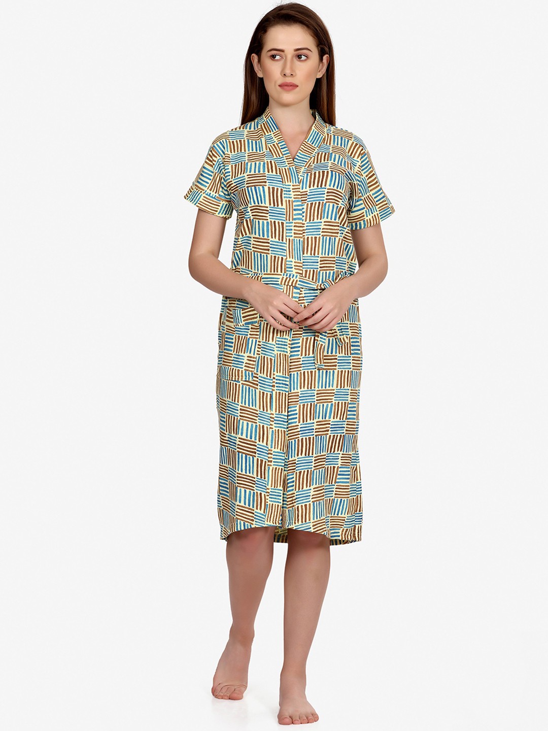 

Sand Dune Women Green Printed Bath Robe