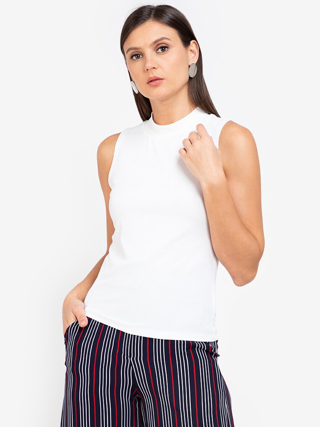 

ZALORA WORK Women White Solid Top