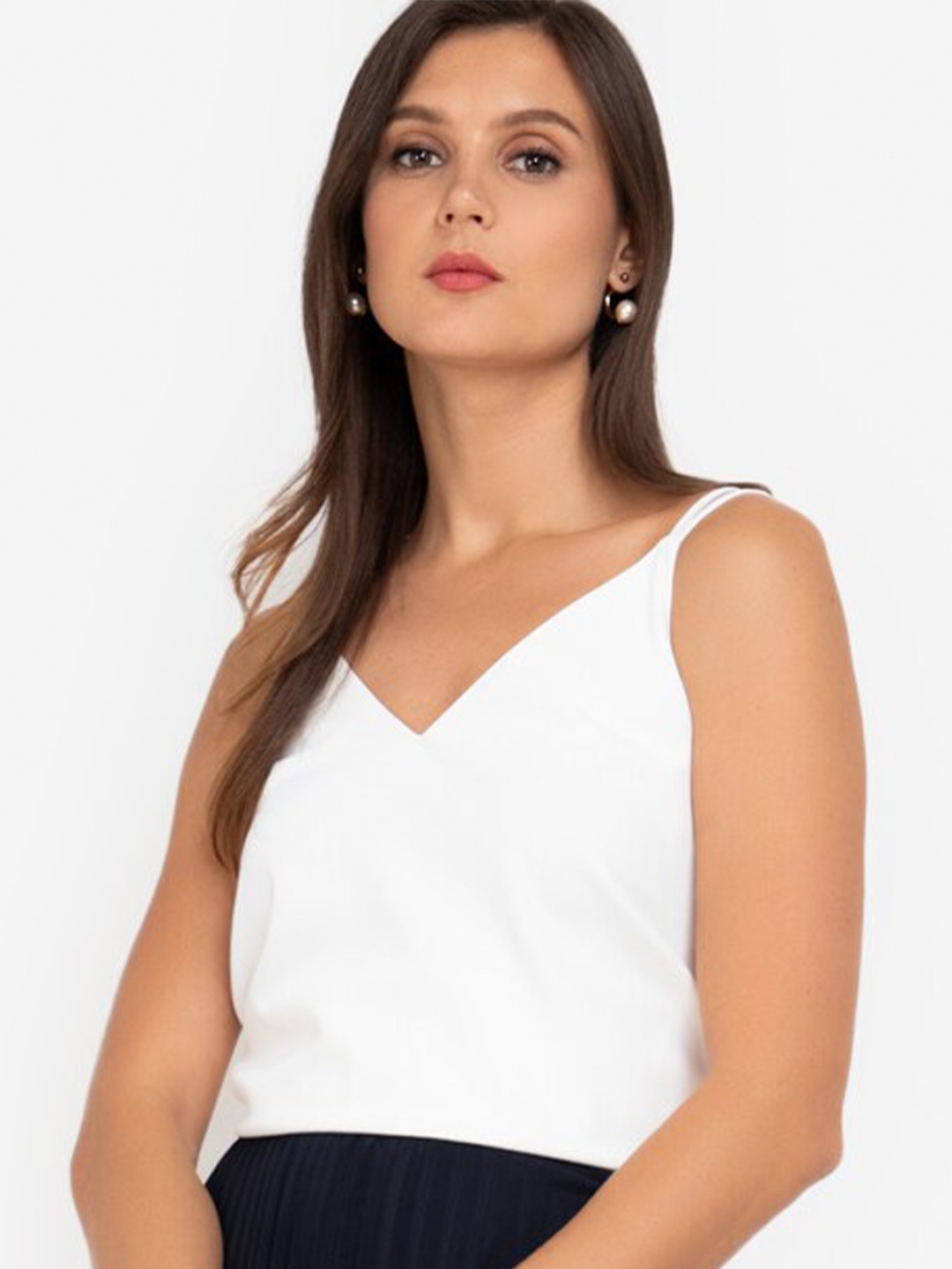 

ZALORA WORK Women White Solid Top