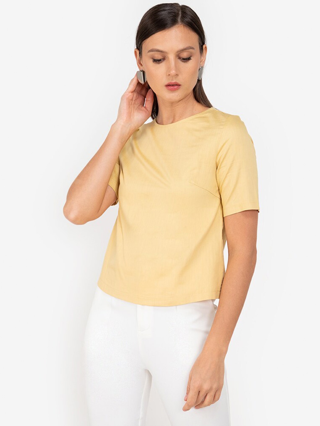 

ZALORA WORK Women Yellow Solid Top