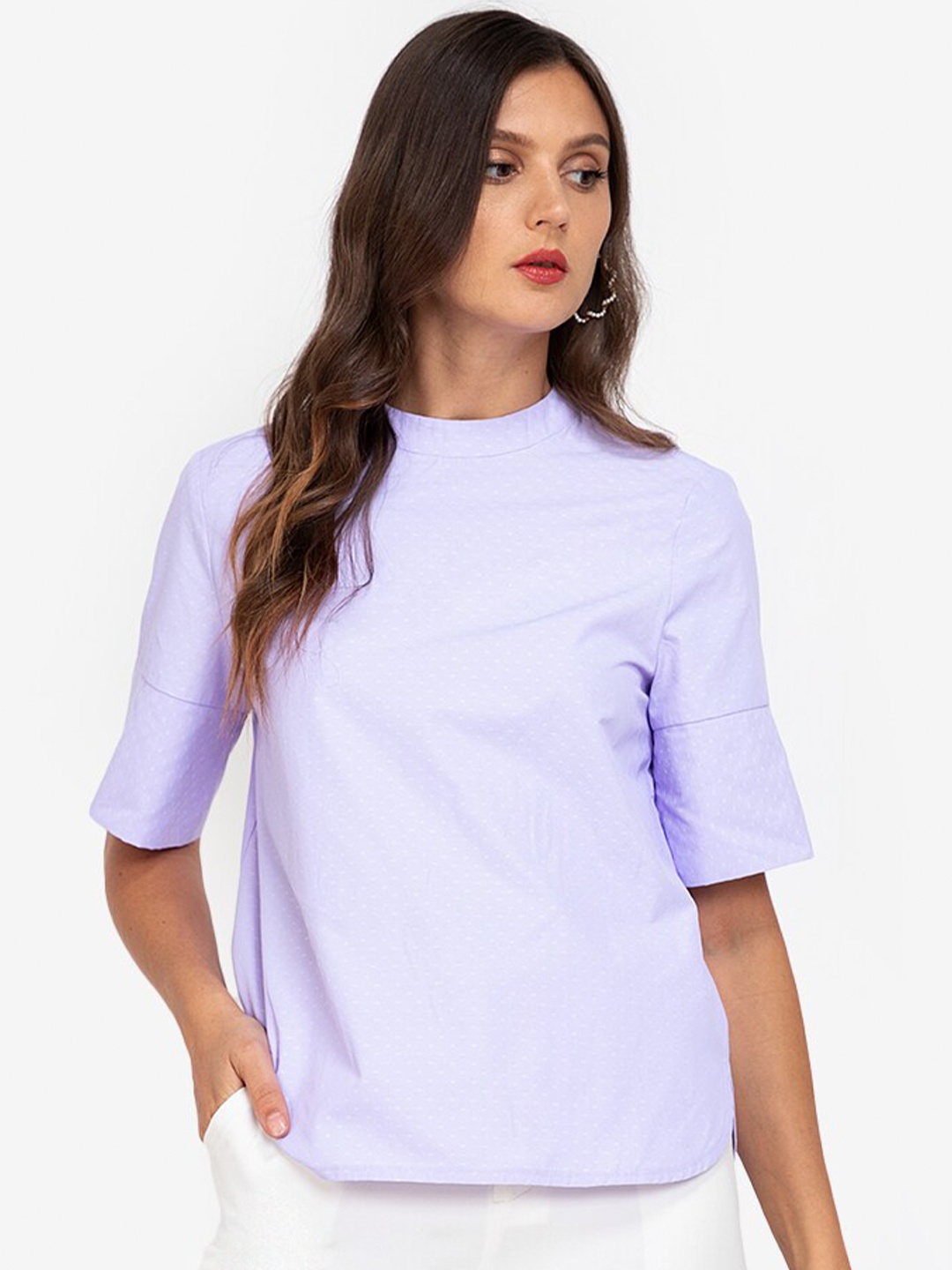 

ZALORA WORK Women Purple Solid Top