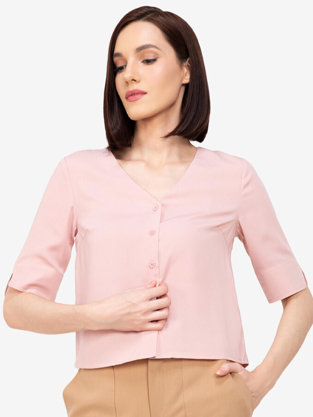 

ZALORA WORK Pink Button Down Top