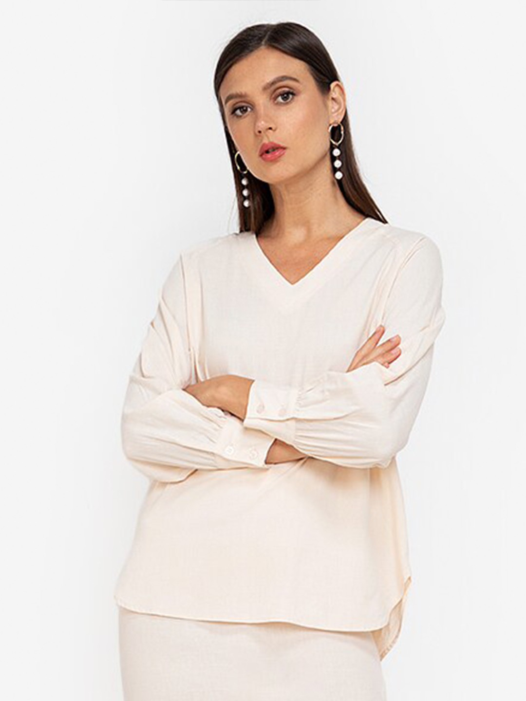 

ZALORA WORK Women Beige Solid Top
