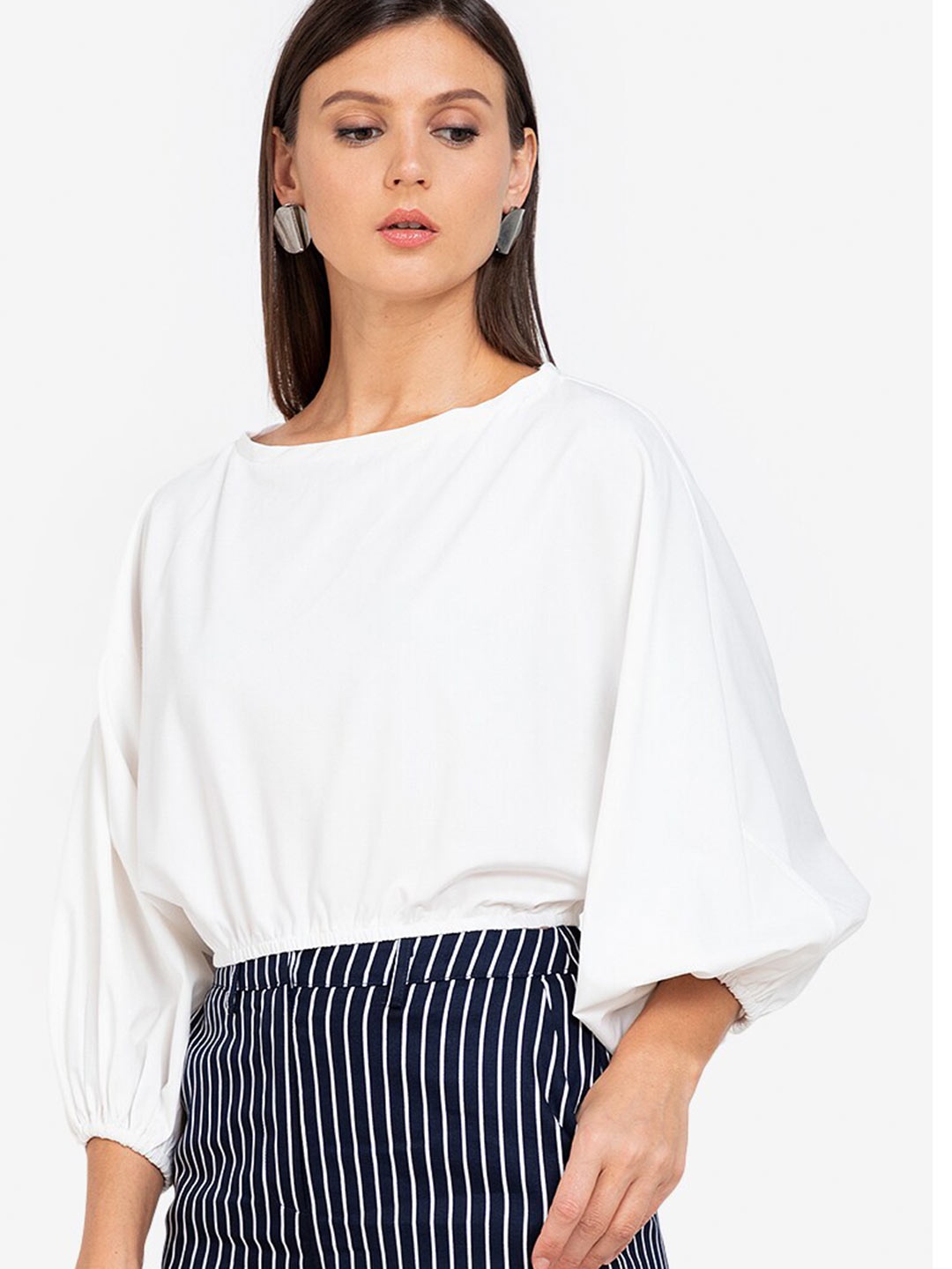 

ZALORA WORK White Puff Sleeves Top