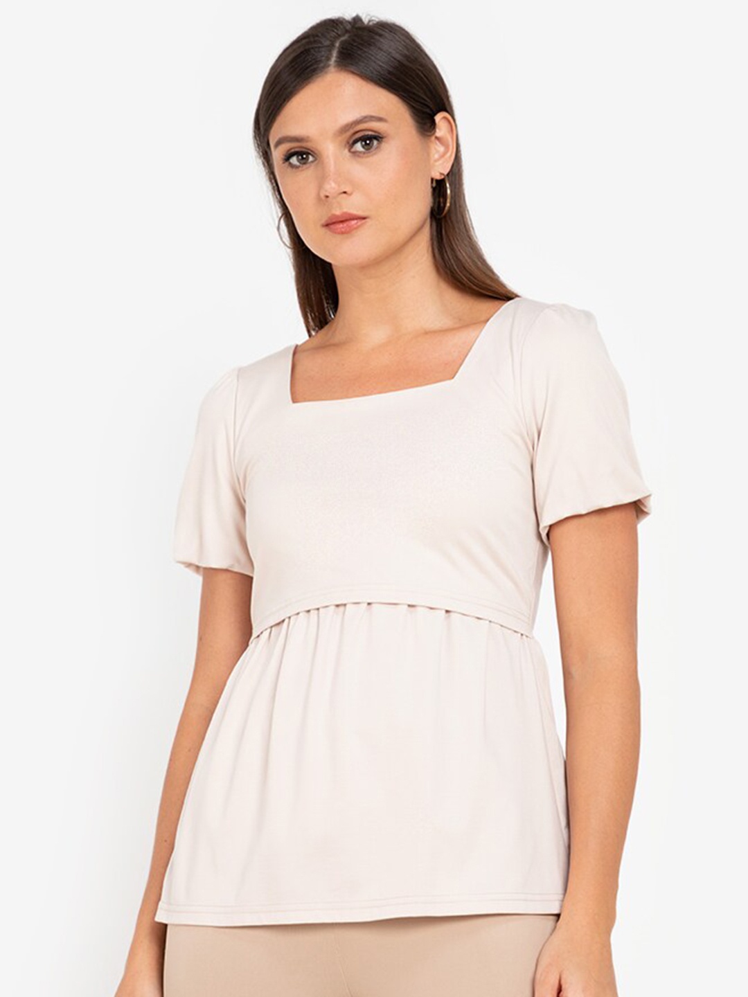 

ZALORA WORK Women Beige Solid Top
