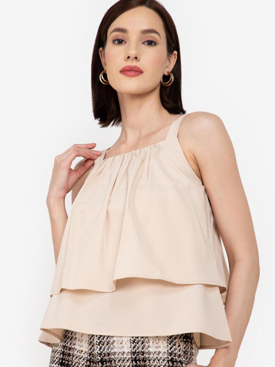 

ZALORA WORK Beige Crop Top