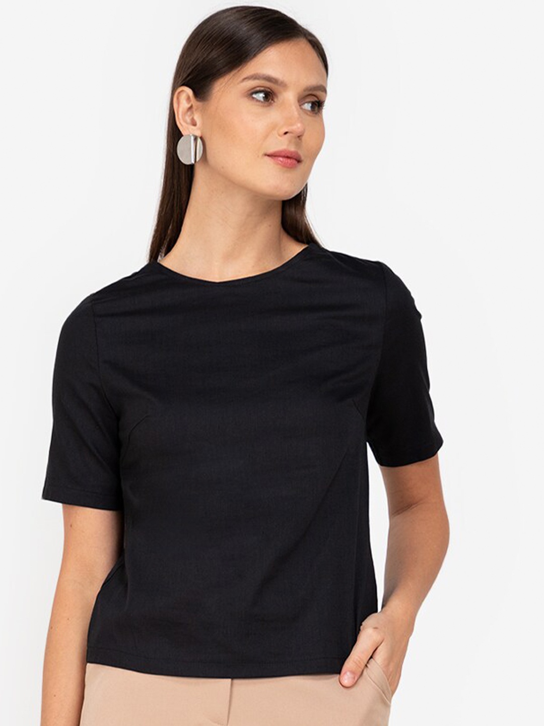 

ZALORA WORK Women Black Styled Back Top