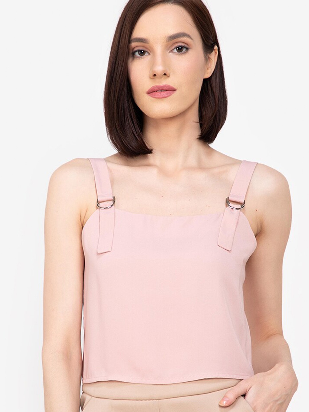 

ZALORA WORK Pink Shoulder Straps Crop Top