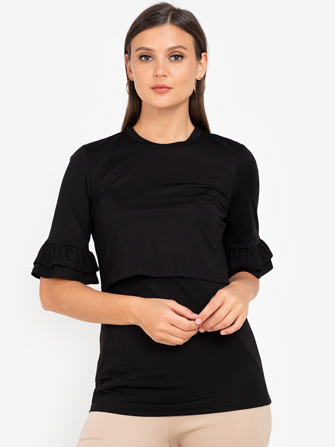 

ZALORA WORK Women Black Solid Top