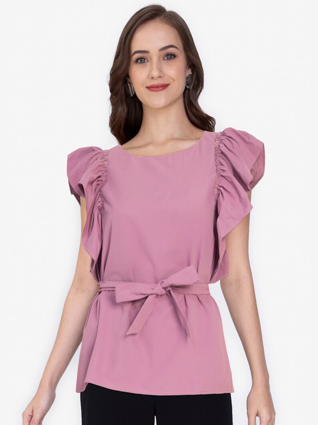 

ZALORA WORK Women Purple Cotton Top