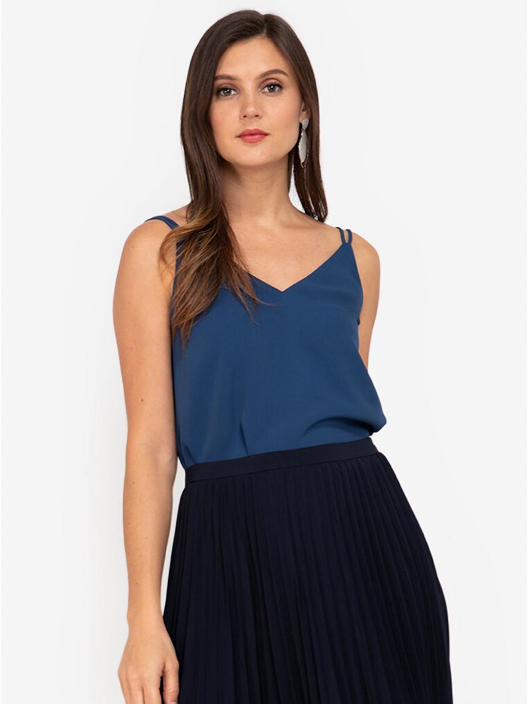 

ZALORA WORK Navy Blue Solid Top