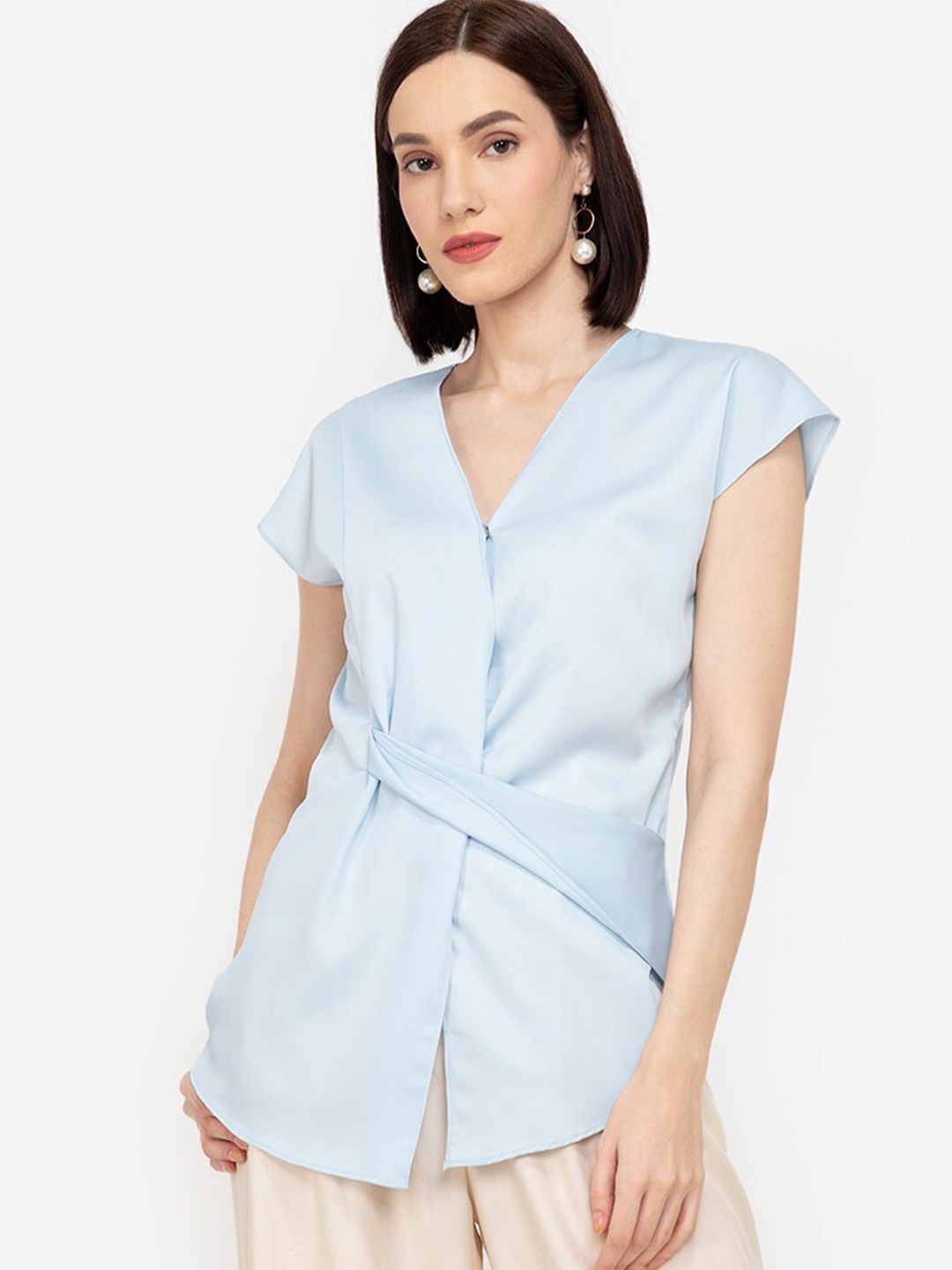 

ZALORA WORK Women Blue Solid Top