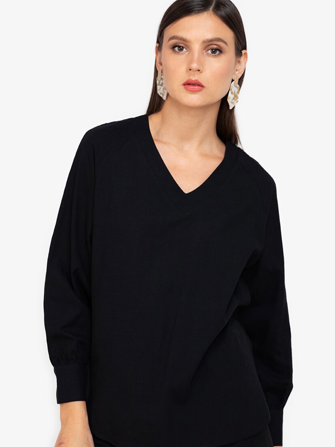 

ZALORA WORK Women Black Solid Top
