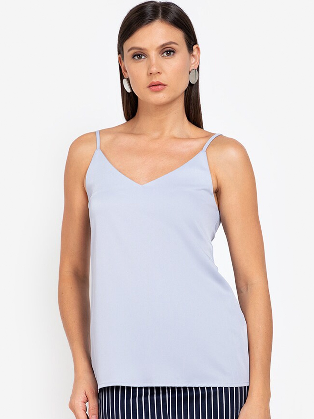 

ZALORA WORK Women Grey Shoulder Straps Top