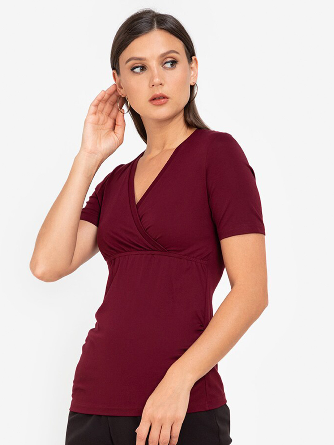

ZALORA WORK Women Red Solid Top