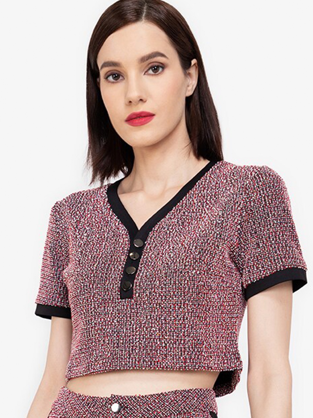 

ZALORA WORK Women Red & Black Crop Top