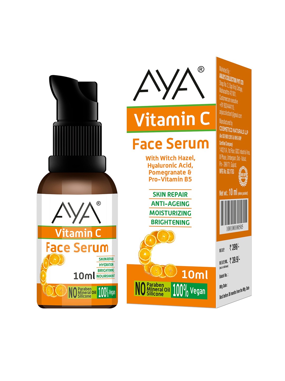 

AYA Vitamin C Face Serum Moisturizing and Brightening 10ml, Multi