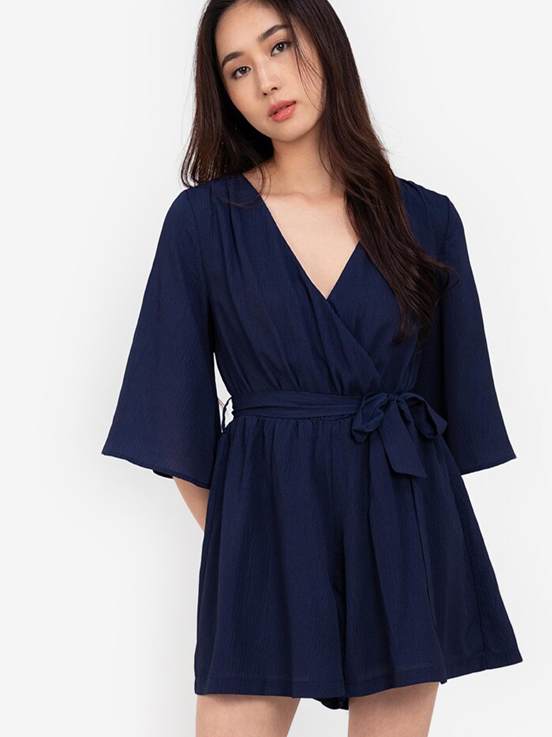 

ZALORA BASICS Navy Blue Solid Jumpsuit