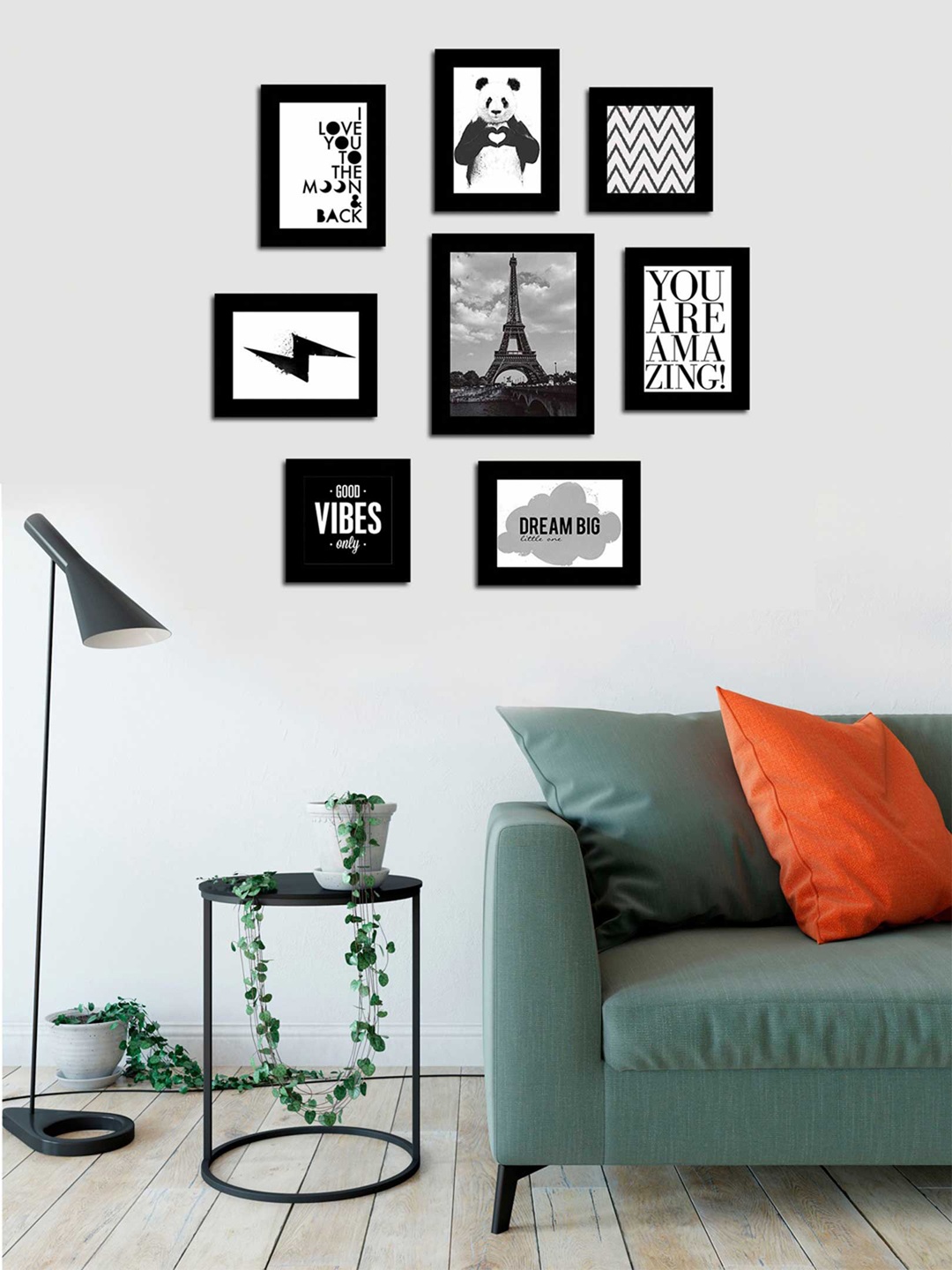 

Art Street Set of 8 Black Solid Photo Frames