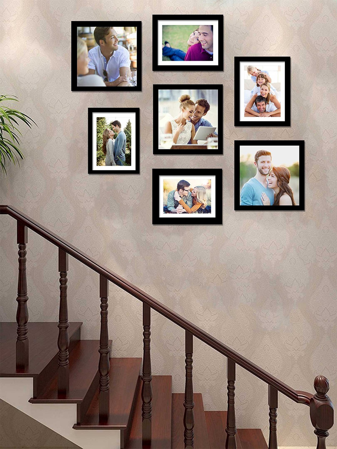 Art Street Set Of 7 Black Solid Wall Photo Frames