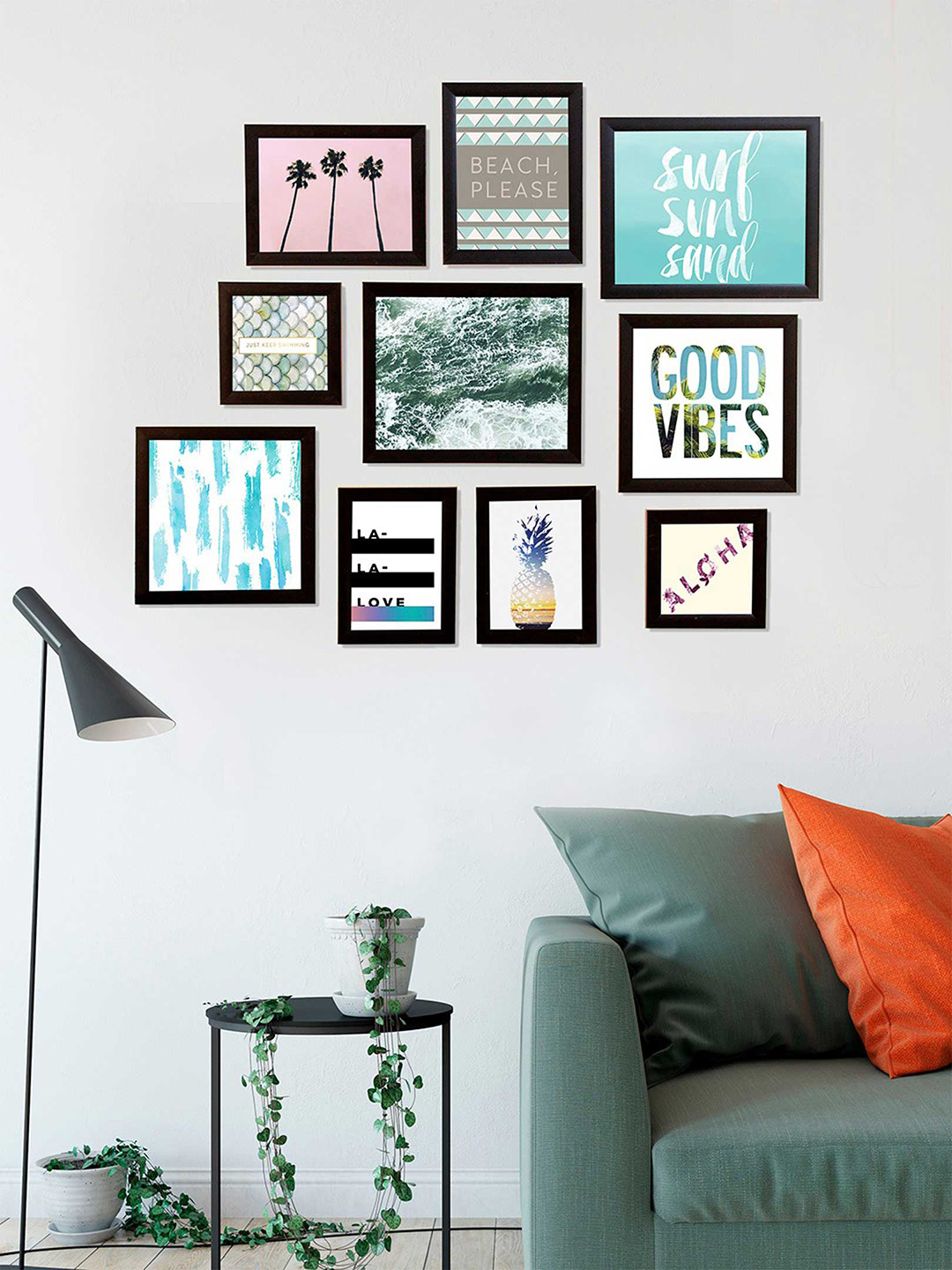 

Art Street Set Of 10 Solid Black Photo Frames