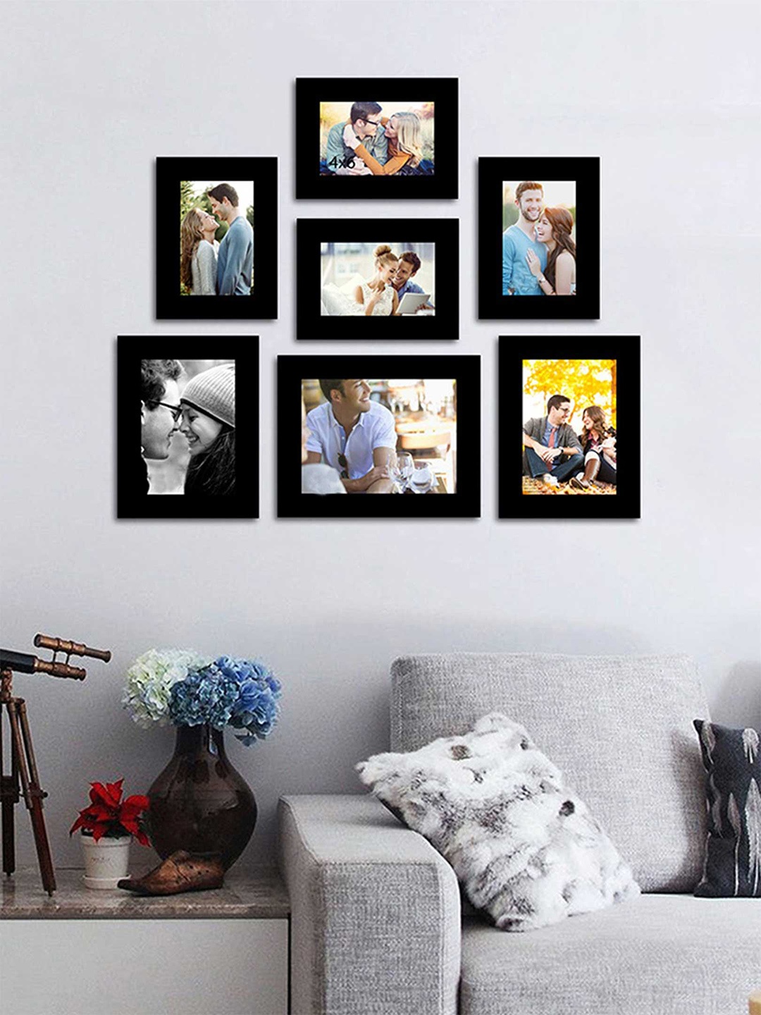 Art Street Set of 7 Black Wall Photo Frames
