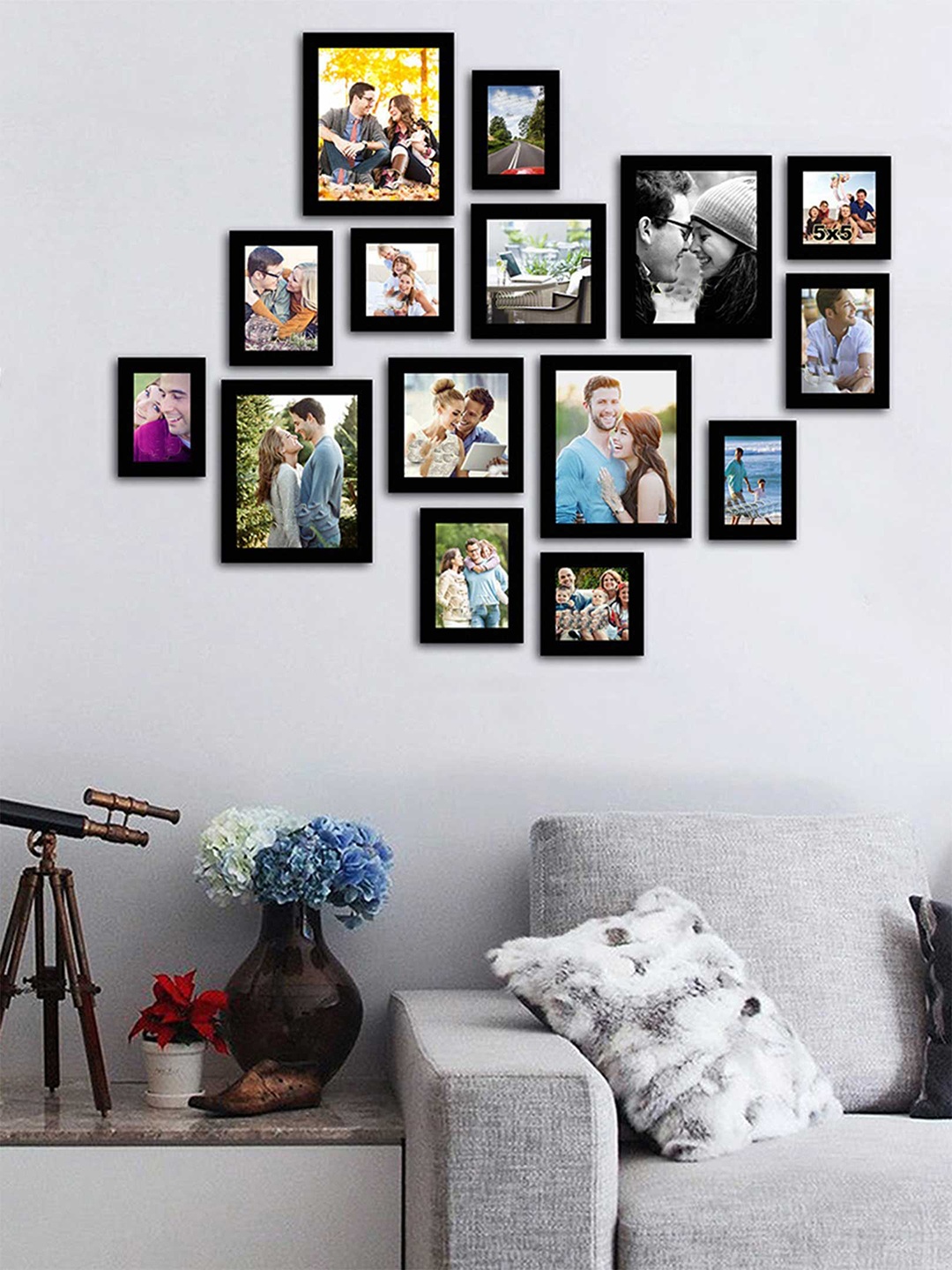 

Art Street Set Of 15 Black Wall Photo Frames
