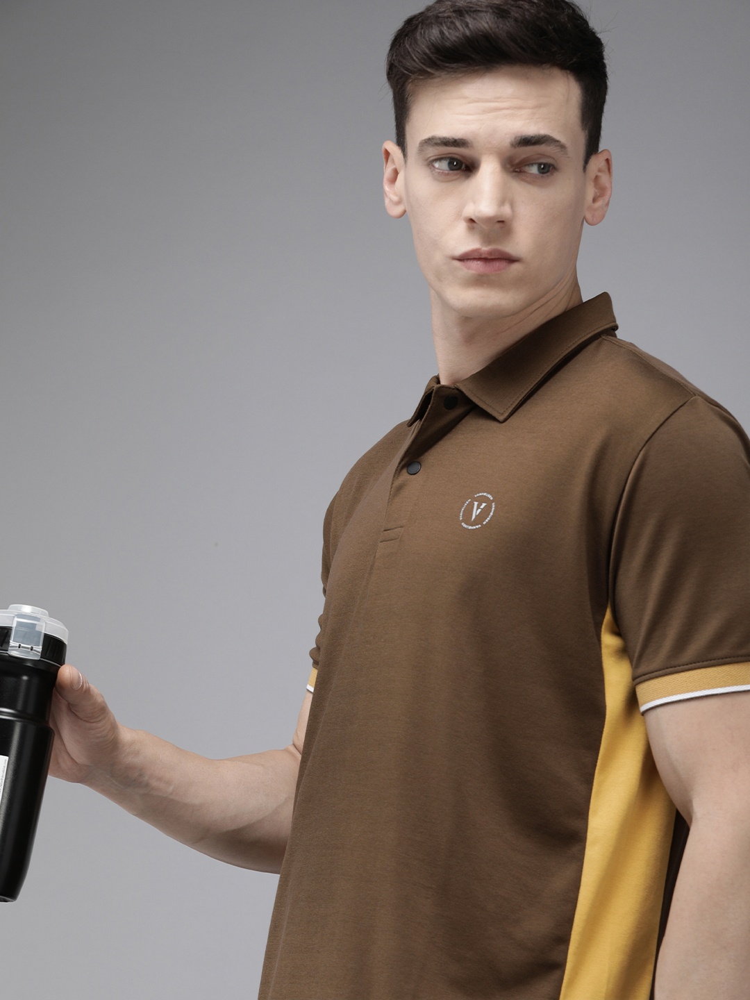 

Van Heusen Flex Men Golf Solid Polo Collar Sports T-shirt, Brown