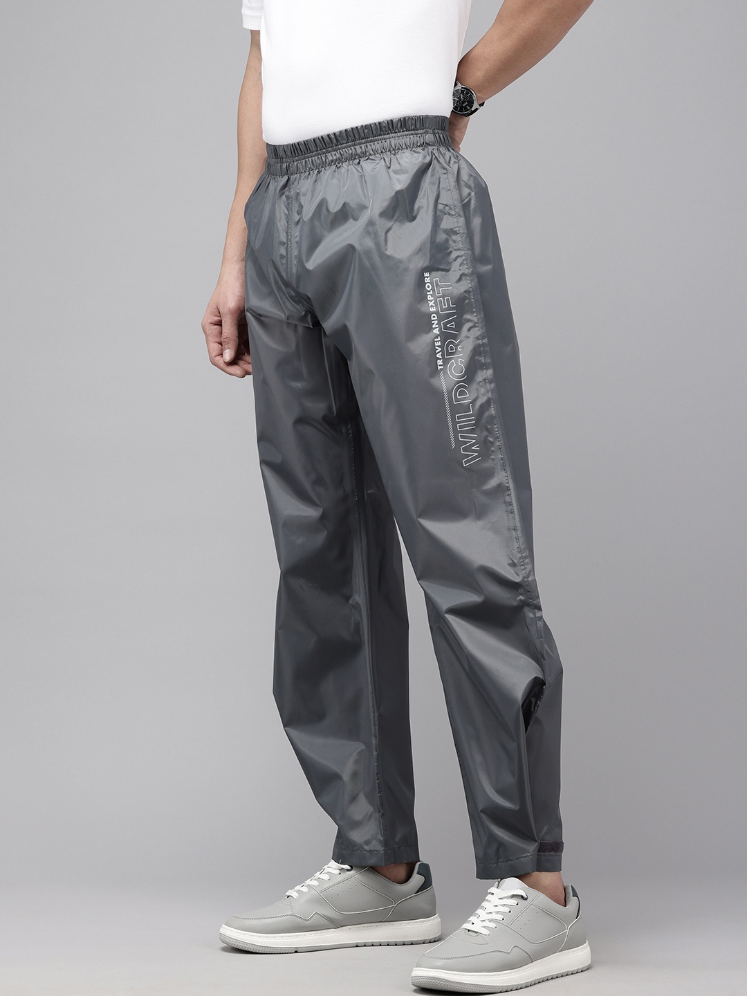 

Wildcraft Men Mid-Rise Solid Rain Trousers, Grey
