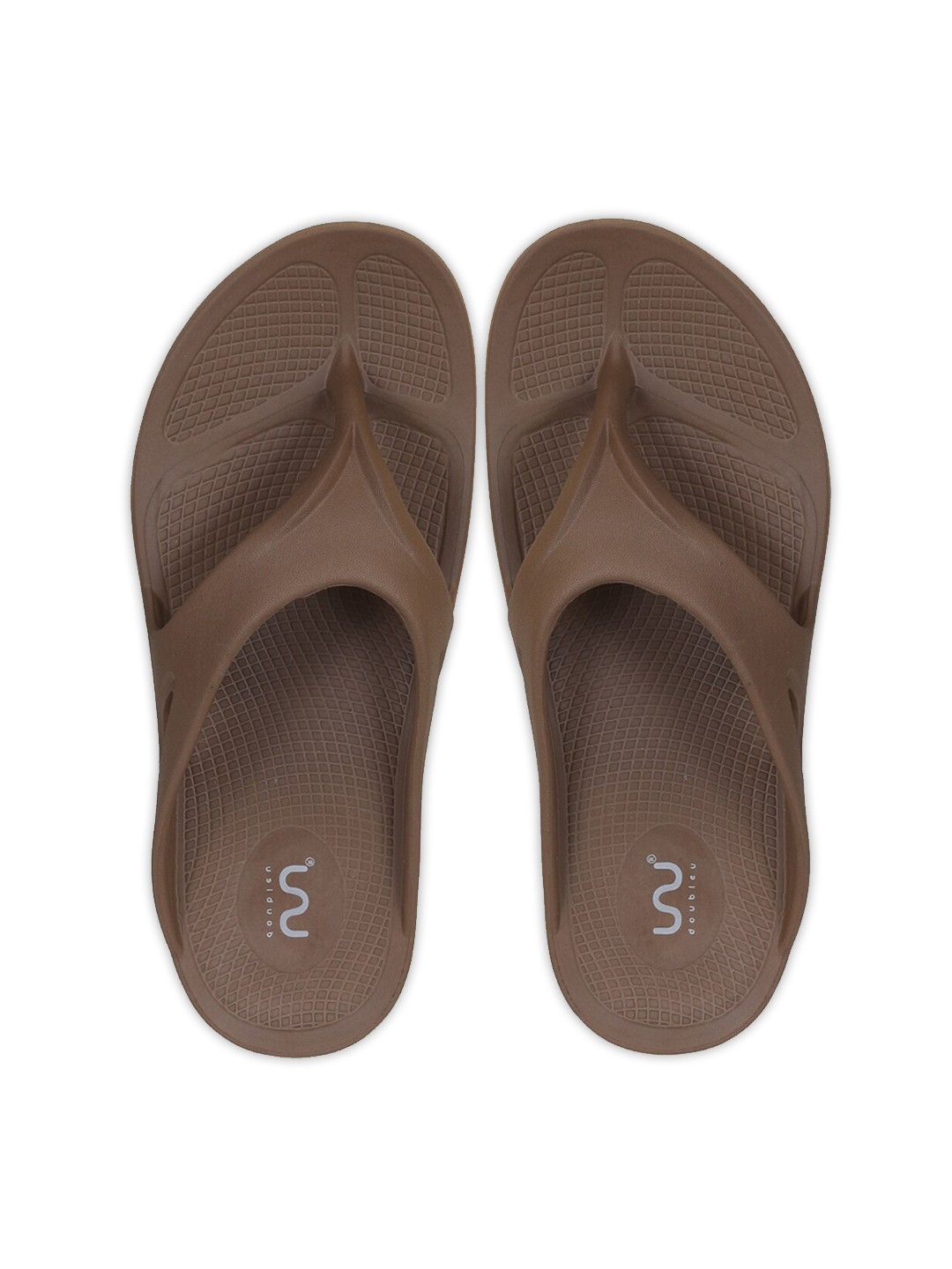 

Doubleu Men Brown Rubber Thong Flip-Flops