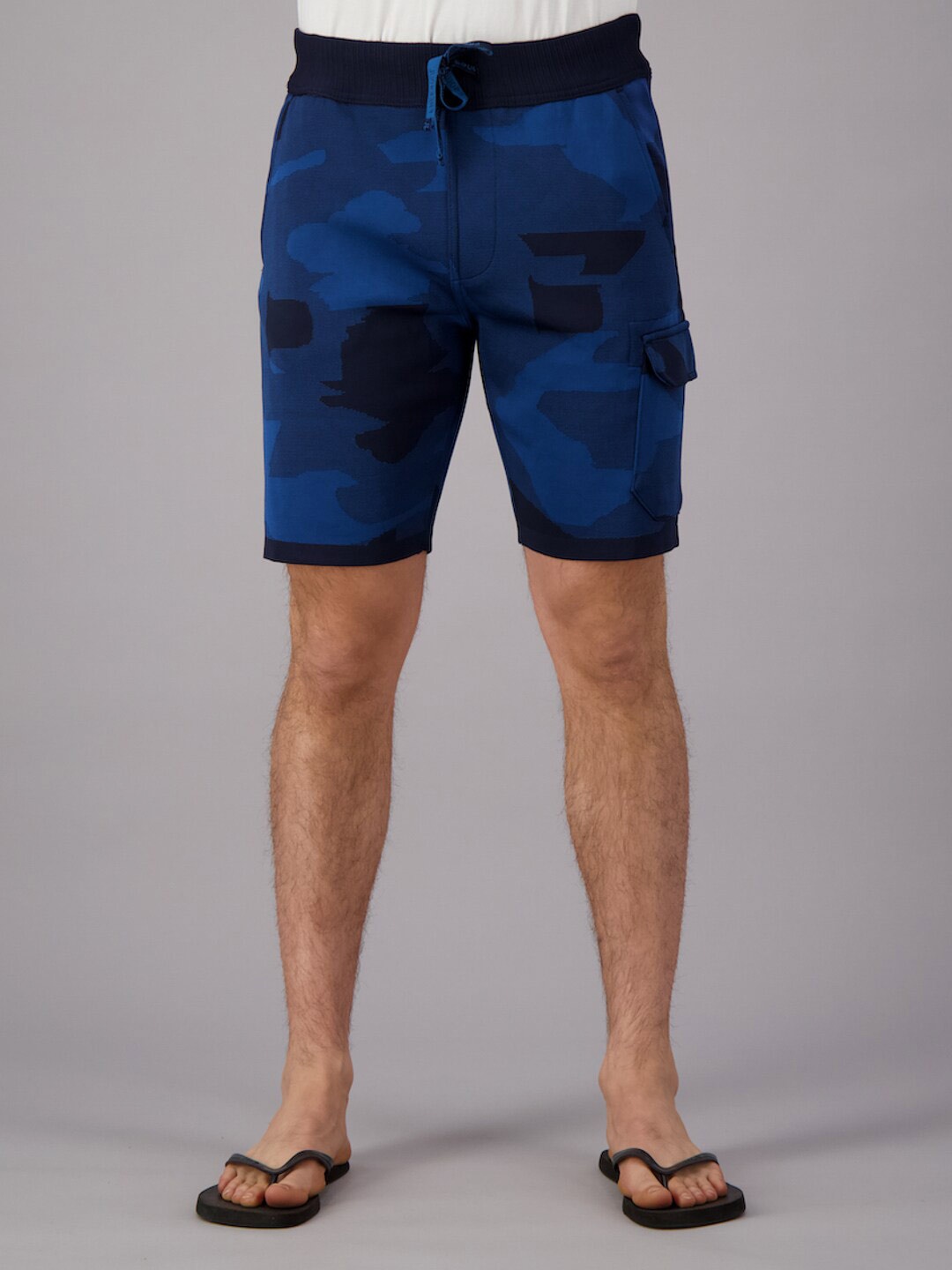 

FREESOUL Men Blue & Black Printed Lounge Shorts