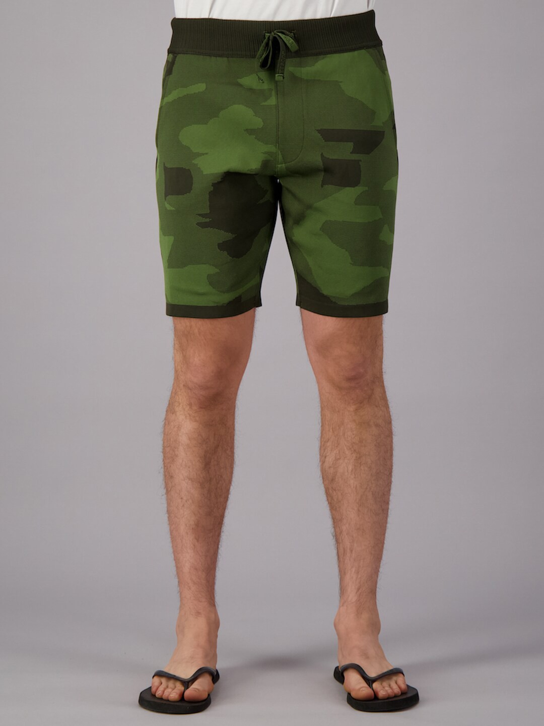 

FREESOUL Men Green & Black Printed Lounge Shorts