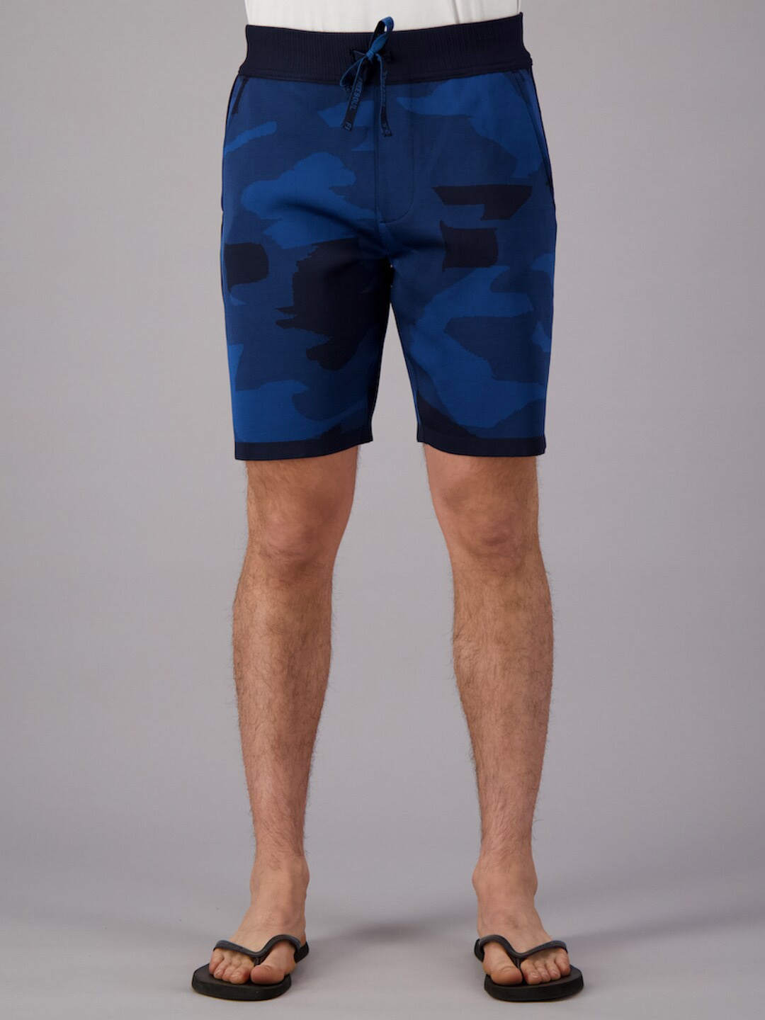 

FREESOUL Men Blue & Black Printed Lounge Shorts