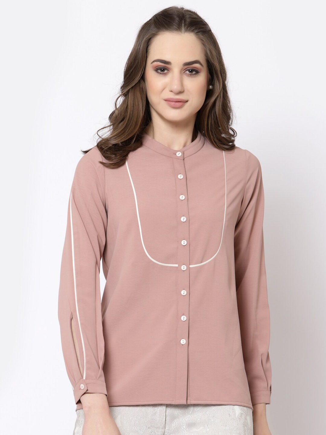 

OFFICE & YOU Women Peach-Coloured Casual Shirt