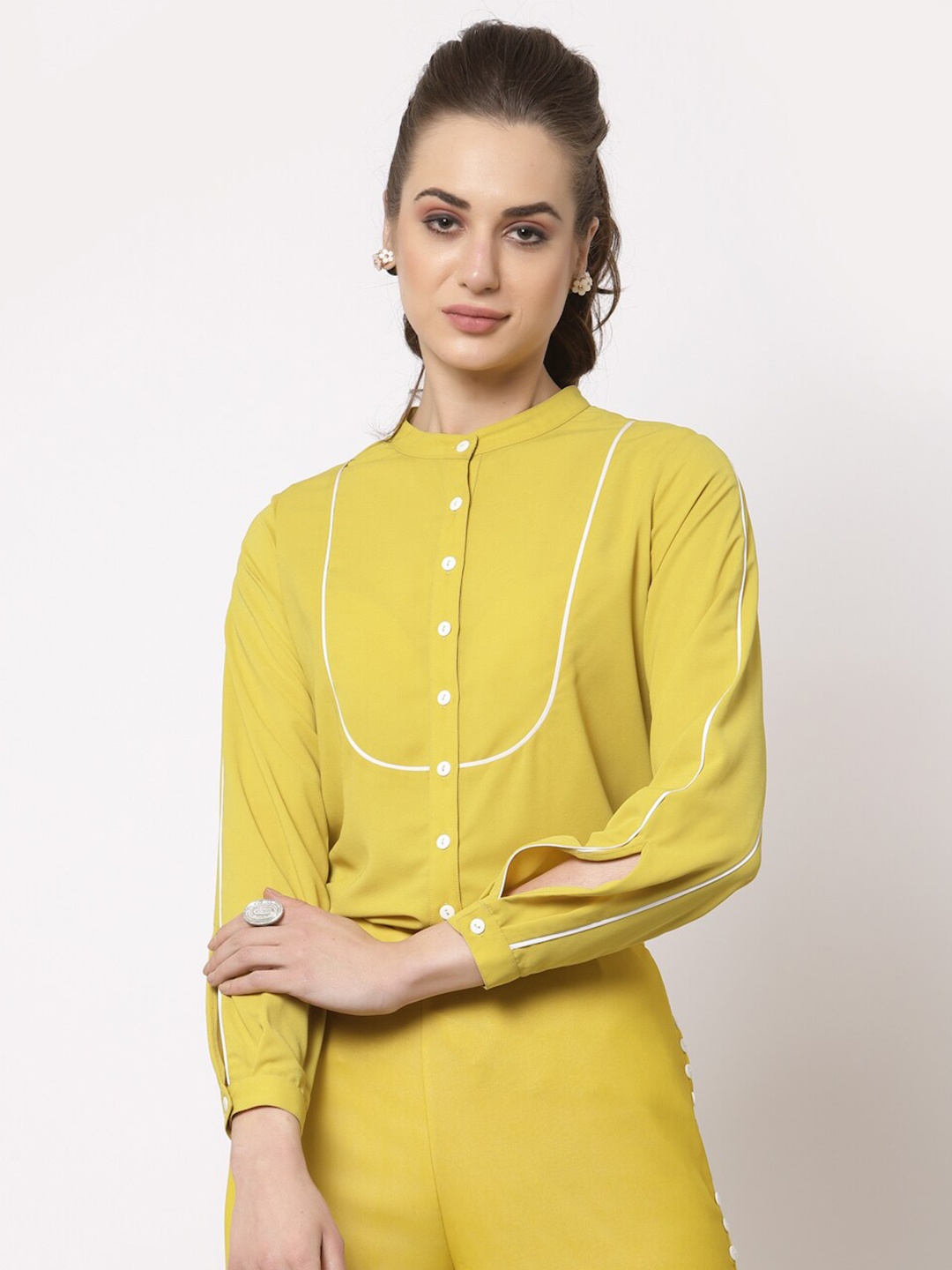 

OFFICE & YOU Women Yellow Casual Shirt