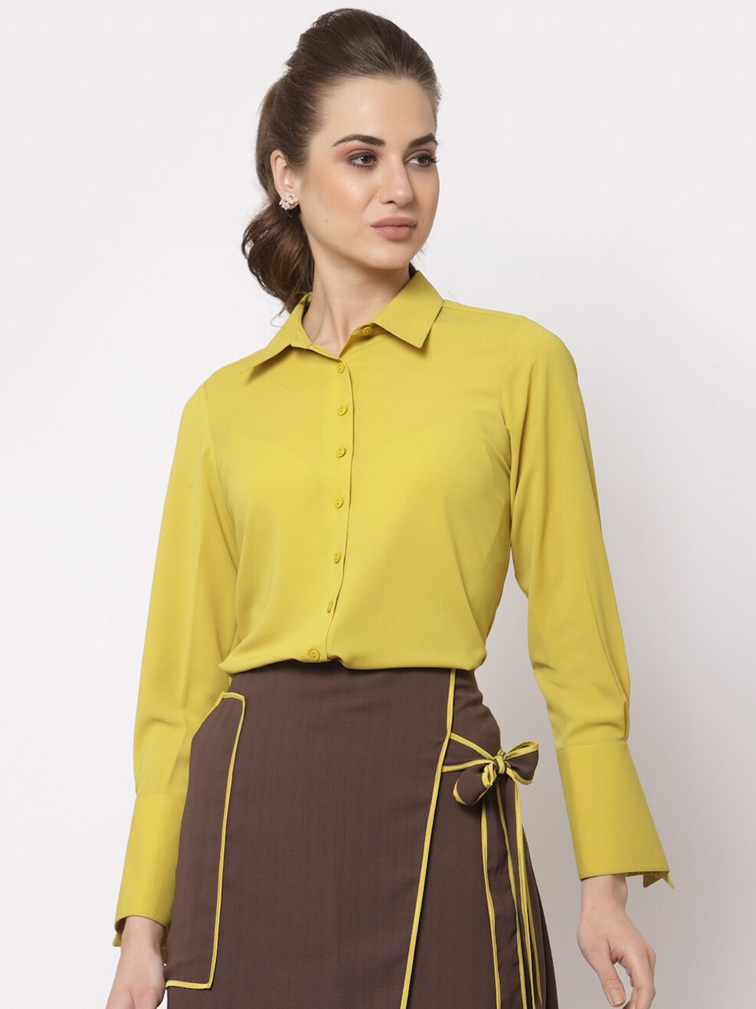 

OFFICE & YOU Women Yellow Casual Shirt