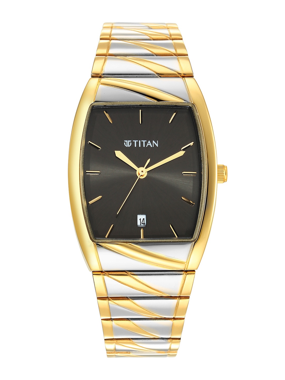 

Titan Men Black Dial & Multicoloured Stainless Steel Bracelet Style Straps Analogue Watch 9315BM03