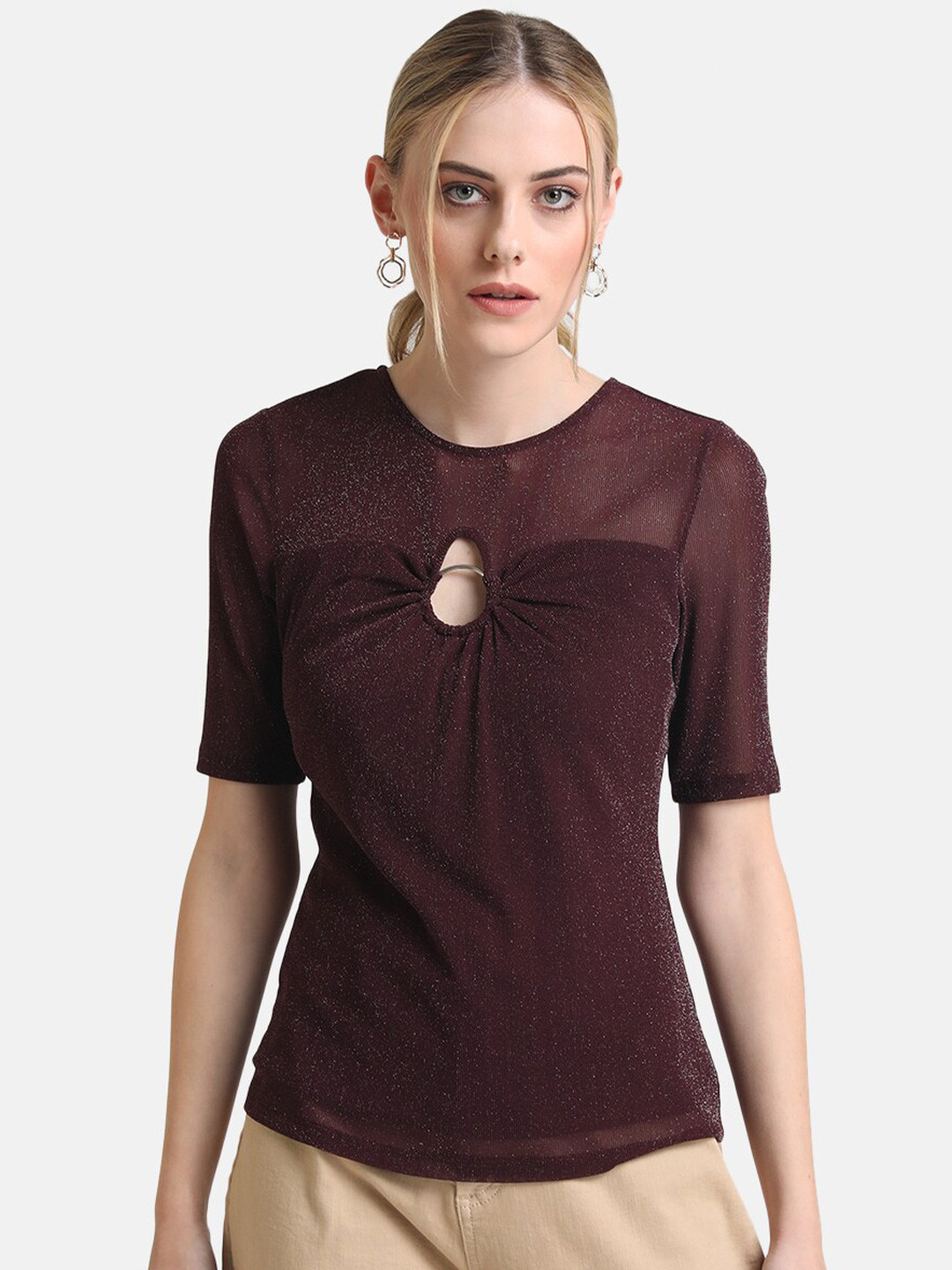 

Kazo Purple Cut-Out Top